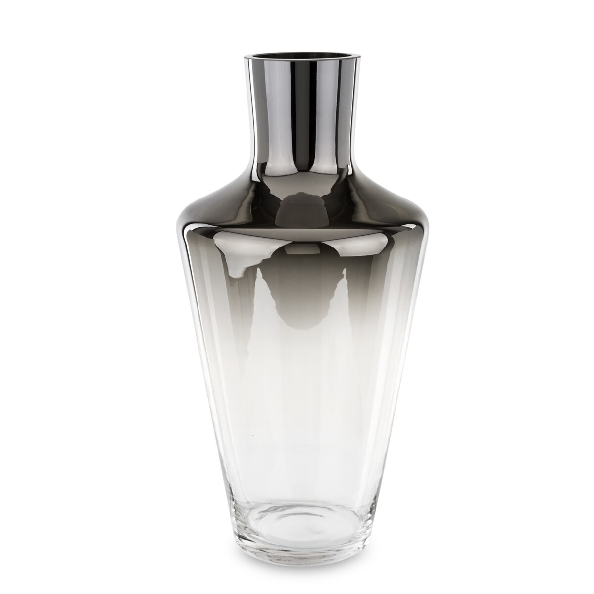 Wazon szklany srebrny 39,5x20x20 cm ARGENTO-2 tall
