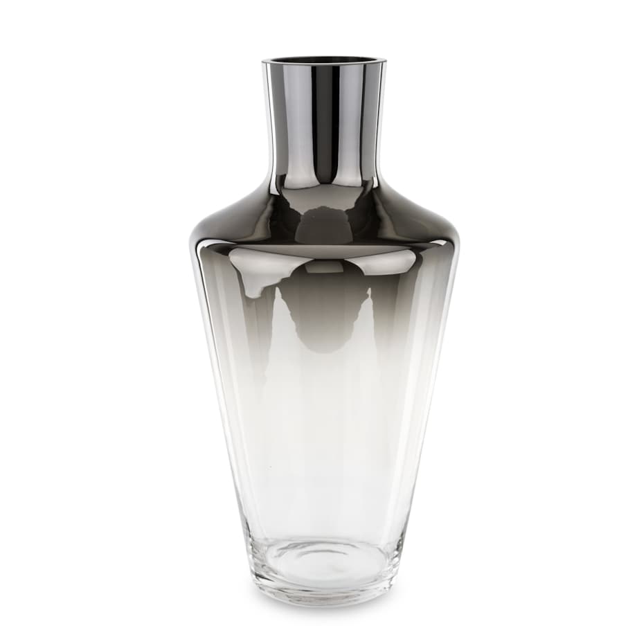 Wazon szklany srebrny 39,5x20x20 cm ARGENTO-2 tall