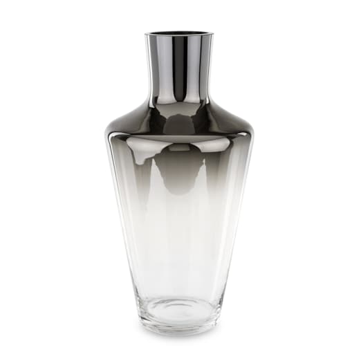 Wazon szklany srebrny 39,5x20x20 cm ARGENTO-2 tall
