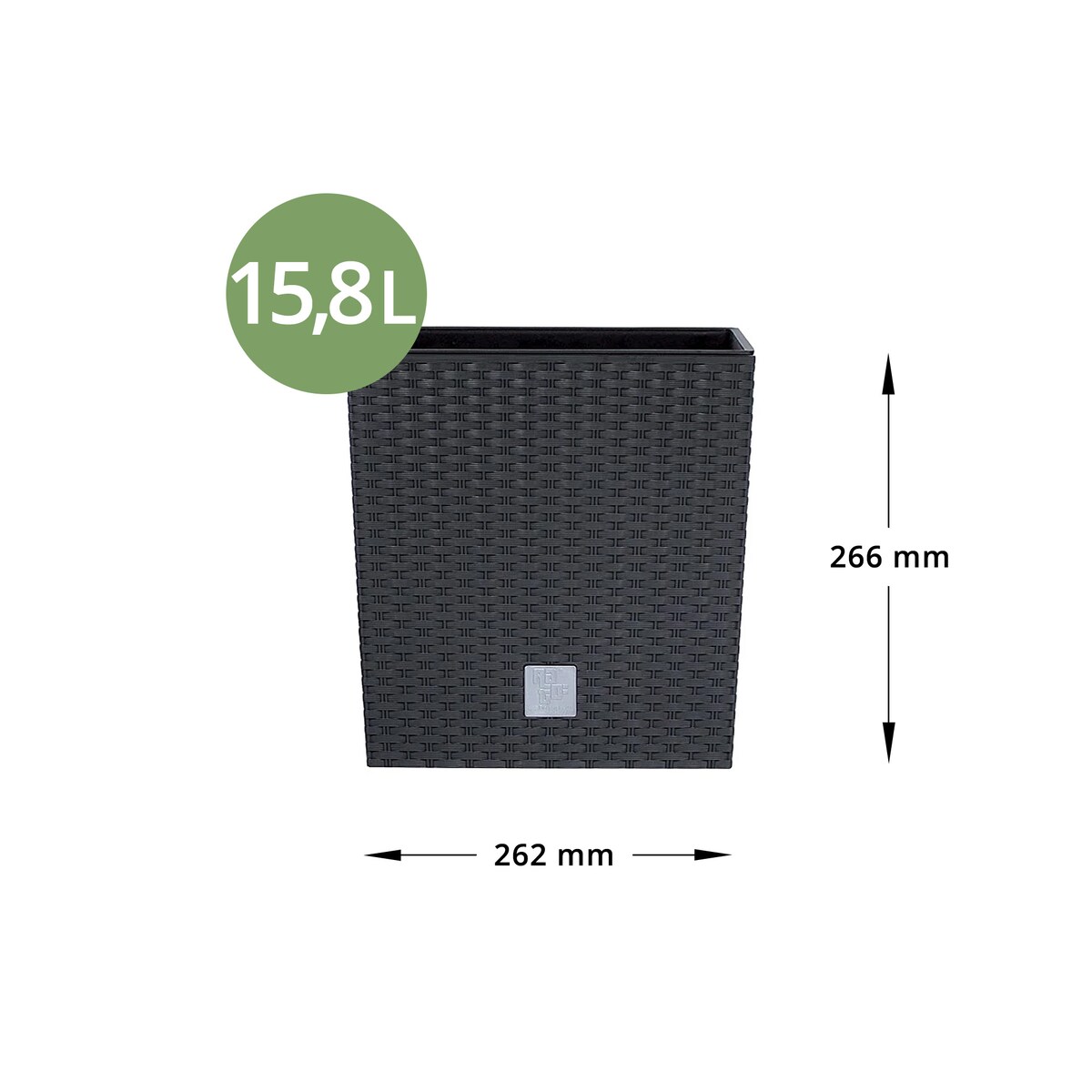 Doniczka Donica Ratanowa Kwadratowa Do Ogrodu Domu 15,8 L