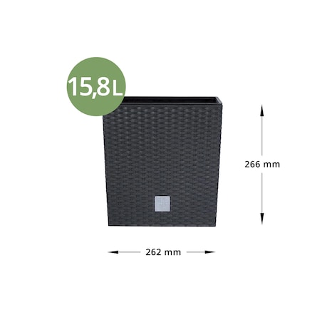 Doniczka Donica Ratanowa Kwadratowa Do Ogrodu Domu 15,8 L