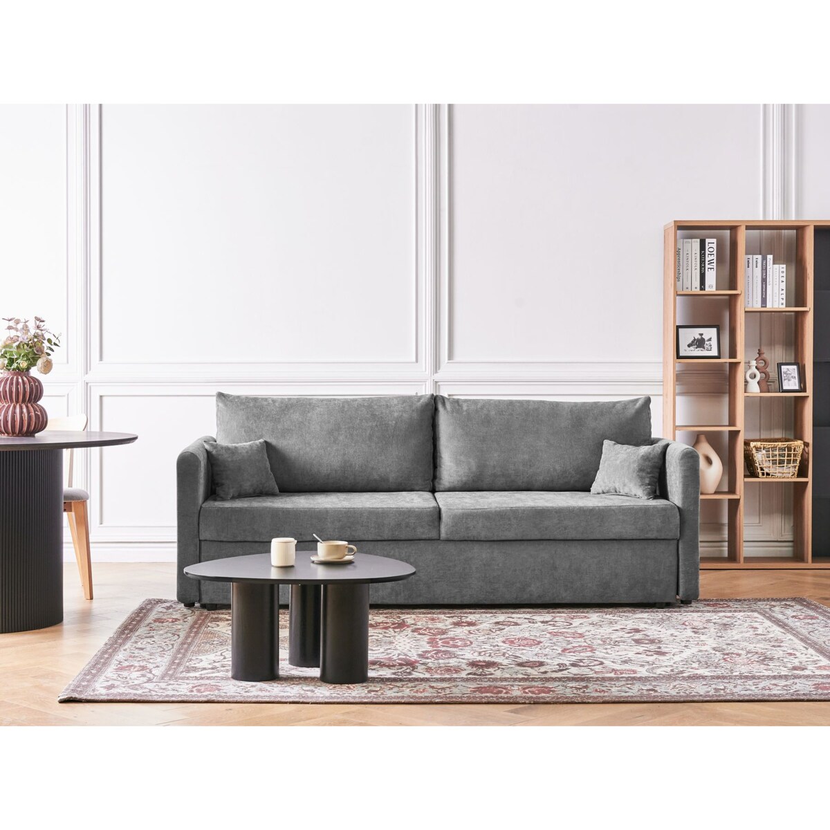 Sofa rozkładana BLEIK Jasnoszary Z miejscem do przechowywania