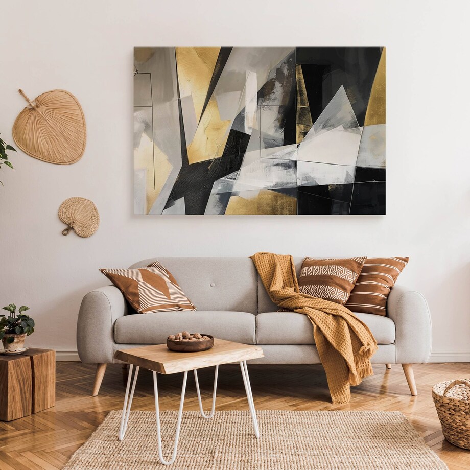 Obraz Canvas Do Salonu Abstrakcja Beton Wzory Geometryczne Glamour 70x50cm