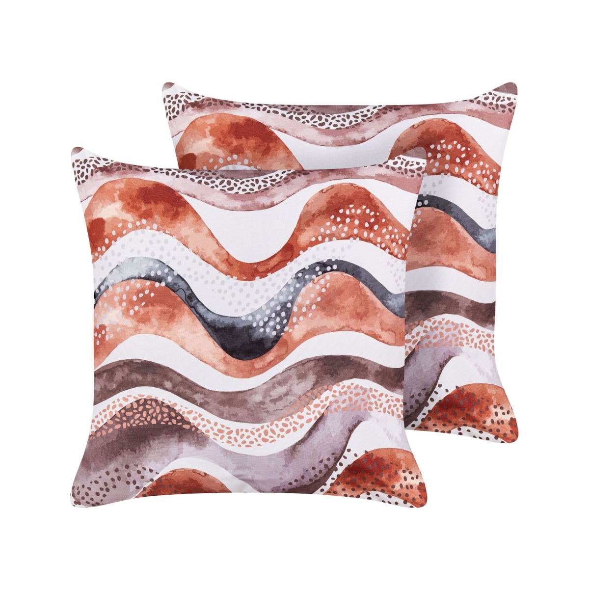 2 poduszki ogrodowe abstrakcyjny motyw 45 x 45 cm brązowy SEBORGA