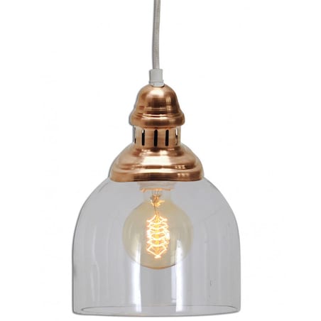 Industrialna LAMPA wisząca 6074147 Nave szklana OPRAWA 1-punktowy zwis miedź przezroczysty