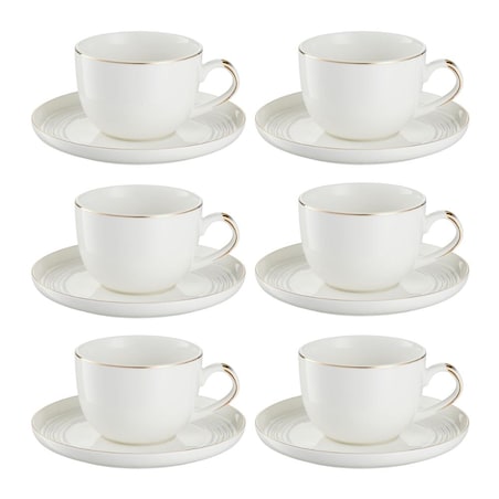 VILLA ITALIA Komplet filiżanek porcelanowych 180 ml 6 sztuk RIANON