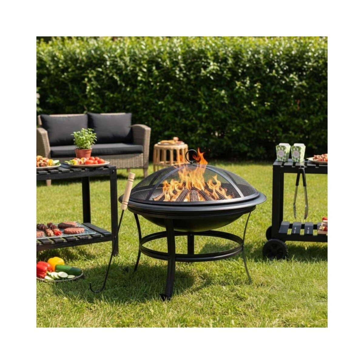 Palenisko ogrodowe, z pogrzebaczem, grill, ognisko, 54,5cm, KINGHOFF