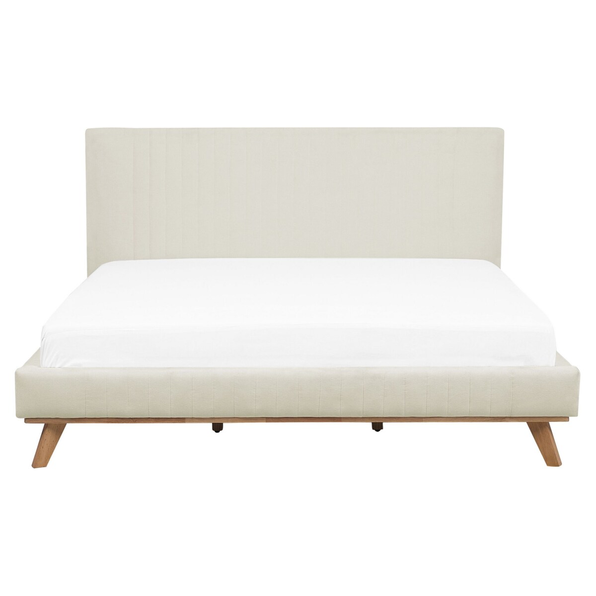 Łóżko tapicerowane 160 x 200 cm beżowe TALENCE