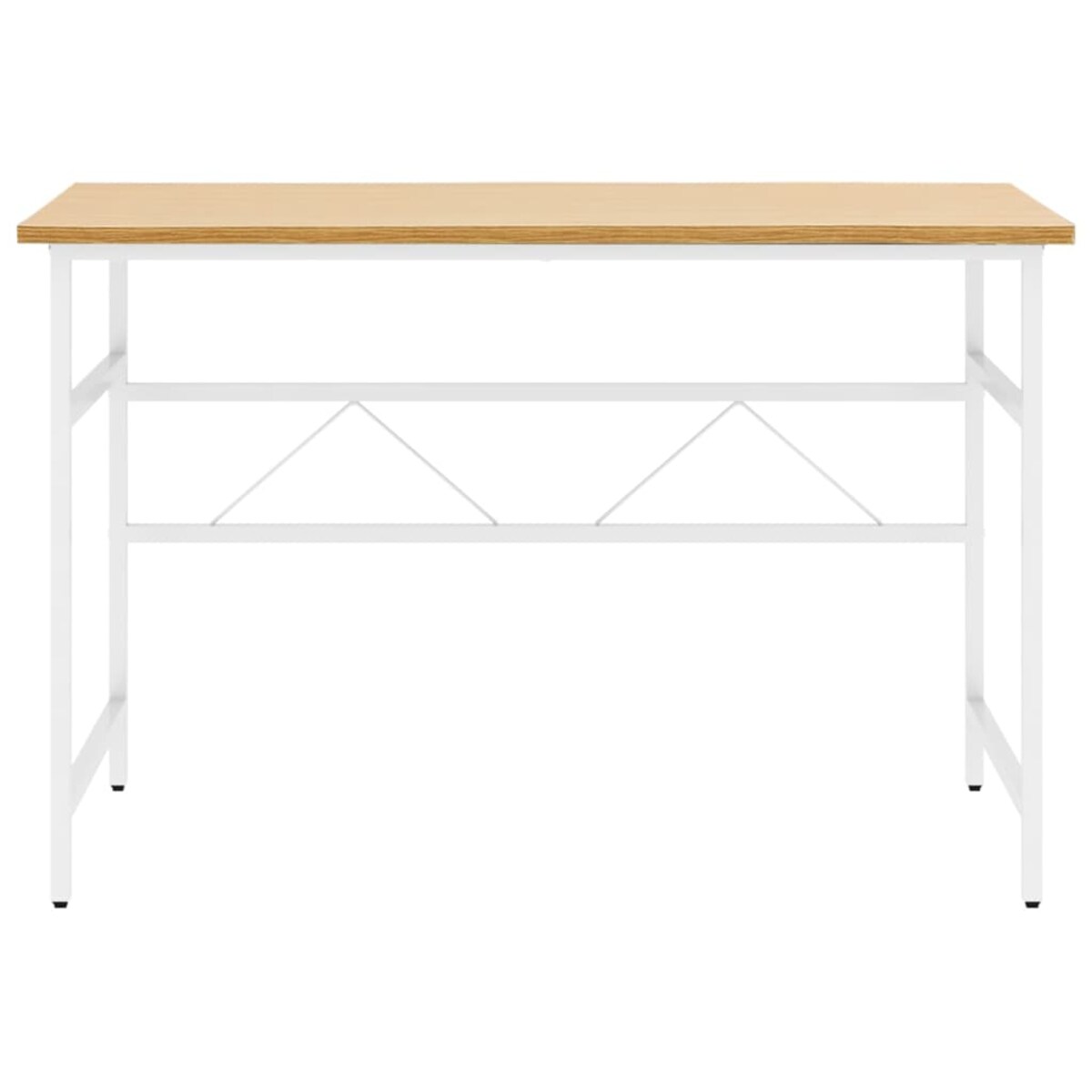 vidaXL Biurko komputerowe, biel i jasny dąb, 105x55x72 cm, MDF i metal