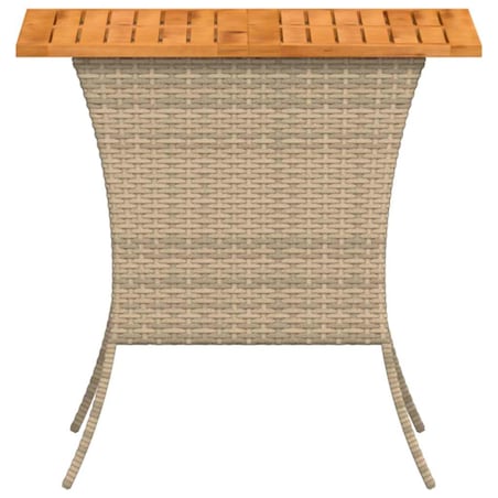 vidaXL Stół ogrodowy z blatem z drewna akacjowego beżowy 105x75x72 cm