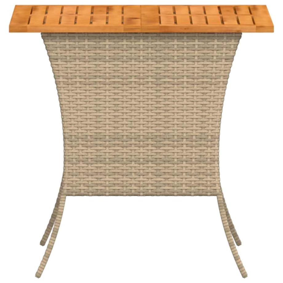vidaXL Stół ogrodowy z blatem z drewna akacjowego beżowy 105x75x72 cm