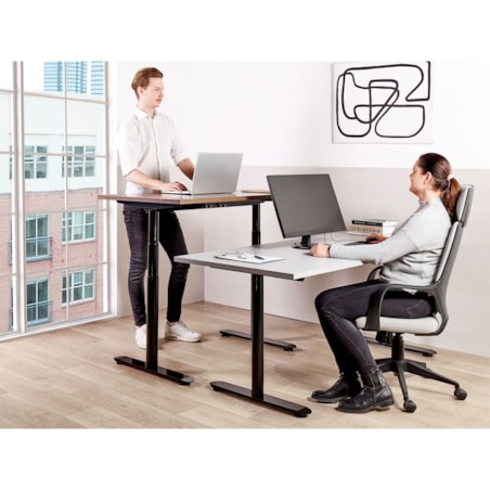 Biurko regulowane Elektryczny 120 x 72 cm Jasnoszary DESTINAS Różne rozmiary