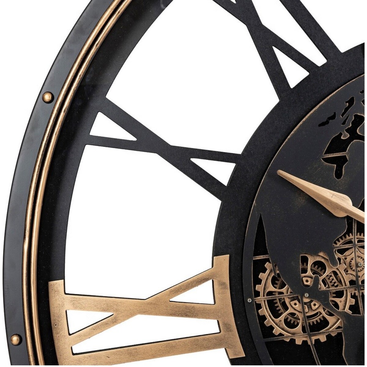 Zegar ścienny czarno-złoty 110 cm