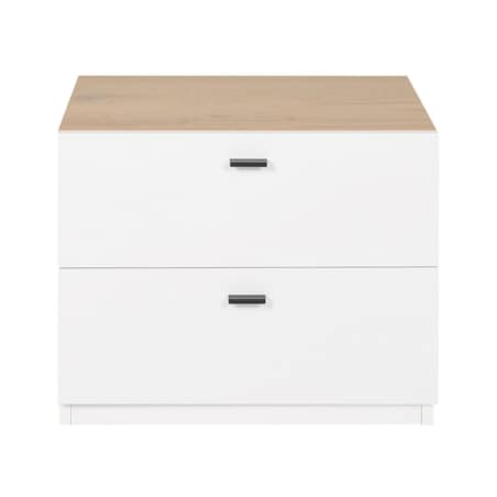 Szafka nocna 2 szuflady Biały EDISON