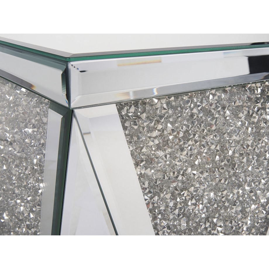 Stolik pomocniczy lustrzany srebrny LUXEY