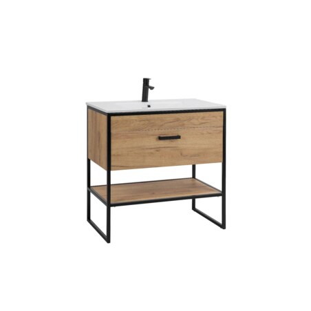 Szafka pod umywalkę BROOKLIN 821 80 cm dąb craft złoty