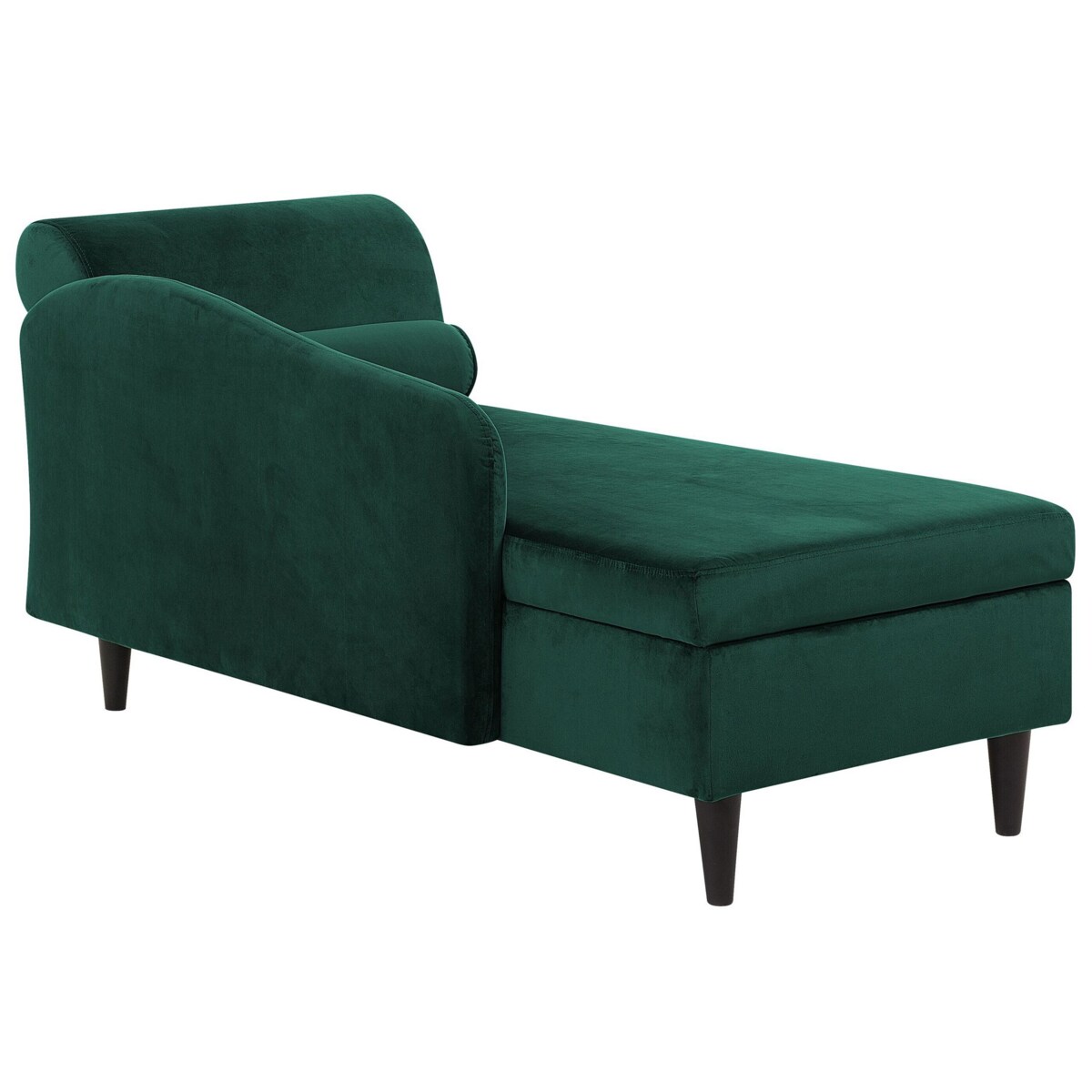 Szezlong welurowy prawostronny szmaragdowy LUIRO