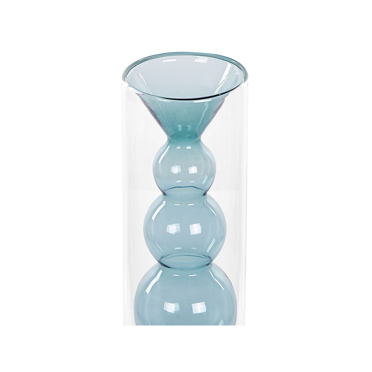 Wazon na kwiaty szklany 26 cm turkusowy KALOCHI