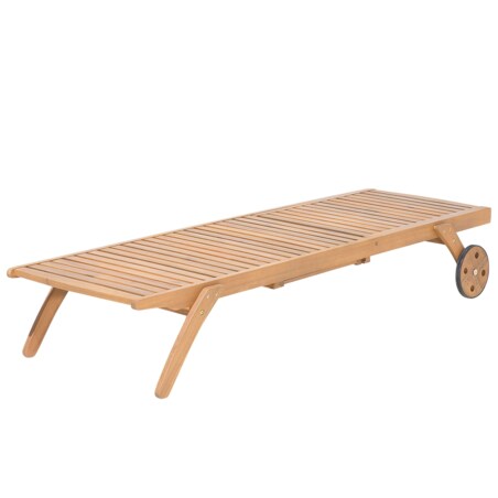 Leżak ogrodowy drewniany z poduszką beżową CESANA