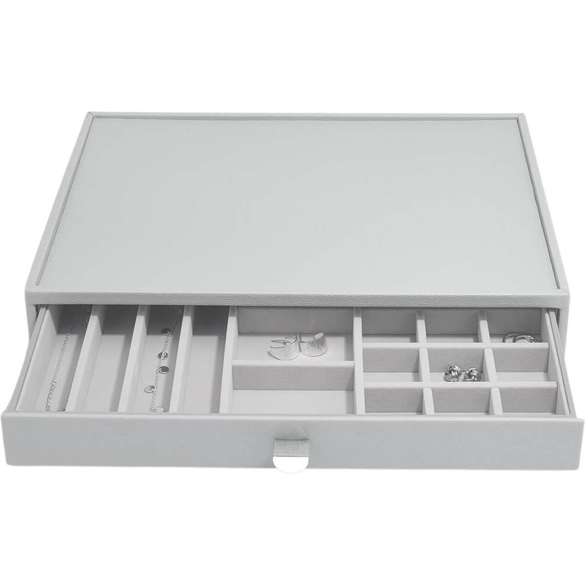 Szkatułka na biżuterię Stackers 19 komorowa supersize kamienna szarość z szufladą