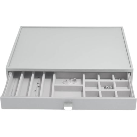 Szkatułka na biżuterię Stackers 19 komorowa supersize kamienna szarość z szufladą