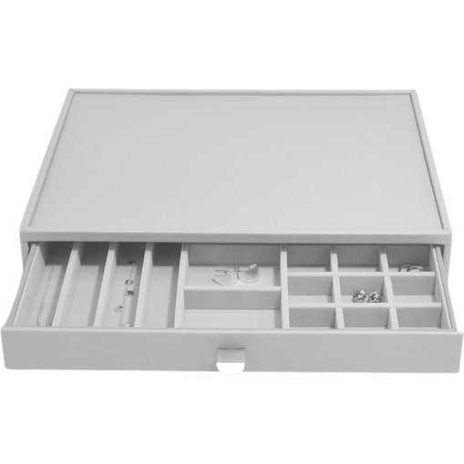 Szkatułka na biżuterię Stackers 19 komorowa supersize kamienna szarość z szufladą