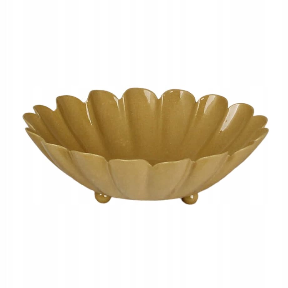 PATERA METALOWA na owoce żółta śr. 16cm
