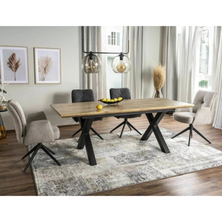 Stół rozkładany XAVIERO II 160(240)x90 dąb artisan/czarny