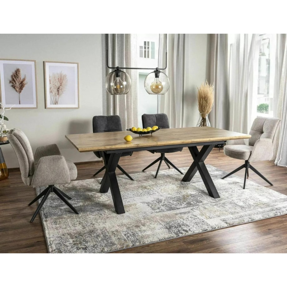 Stół rozkładany XAVIERO II 160(240)x90 dąb artisan/czarny