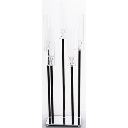 Świecznik ozdobny szklany na 5 świec 104x35x22 cm MULTISY