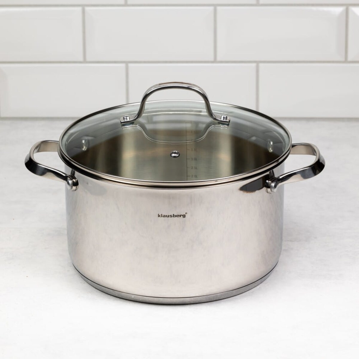 Garnek stalowy z pokrywką indukcja gaz 5.9L 24cm KLAUSBERG Premium 18/10