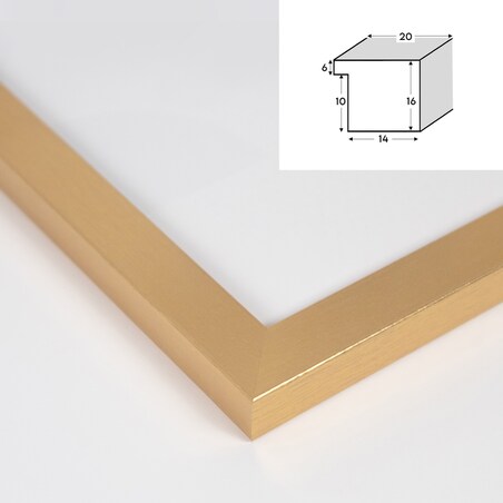 Ramka na zdjęcia 50x50 cm złota rama MDF z plexi do powieszenia pion poziom klasyczna kwadratowa ramka FRAMAI®