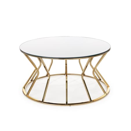 STOLIK KAWOWY Finea L 90x46 cm SZKLANY BLAT złota rama