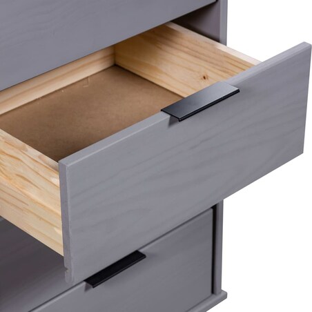 vidaXL Komoda, szara, 45x39,5x90,3 cm, lite drewno sosnowe