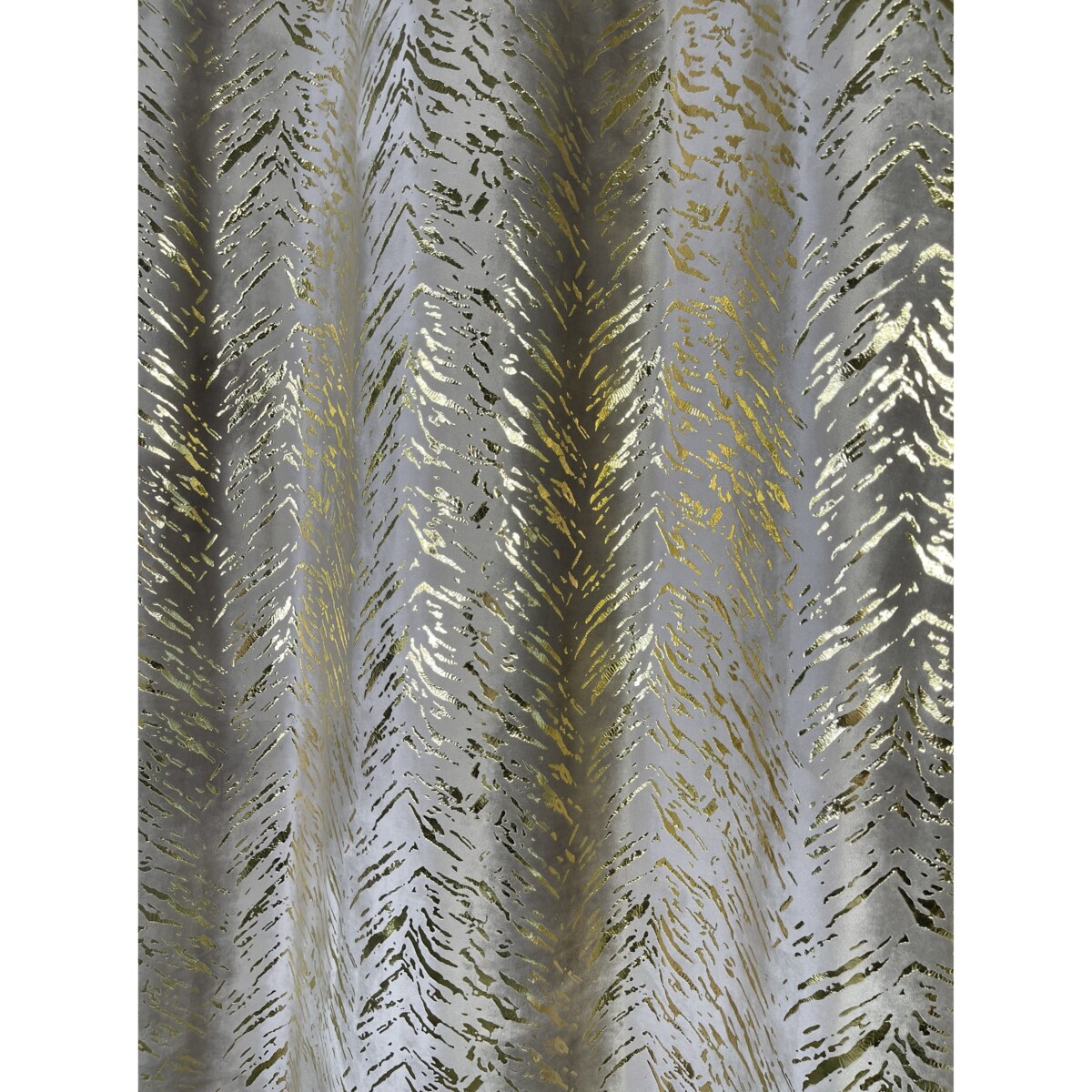 zasłona welurowa "velvet glow" złoty print 140x250 cm szary