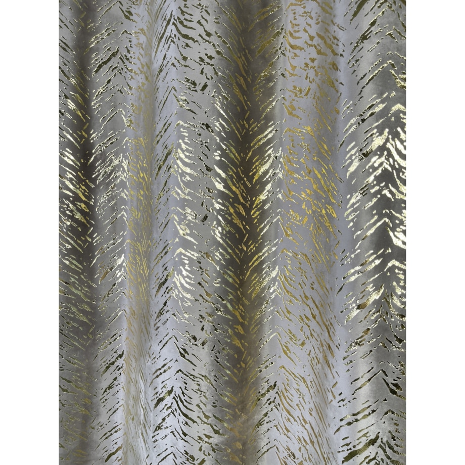 zasłona welurowa "velvet glow" złoty print 140x250 cm szary