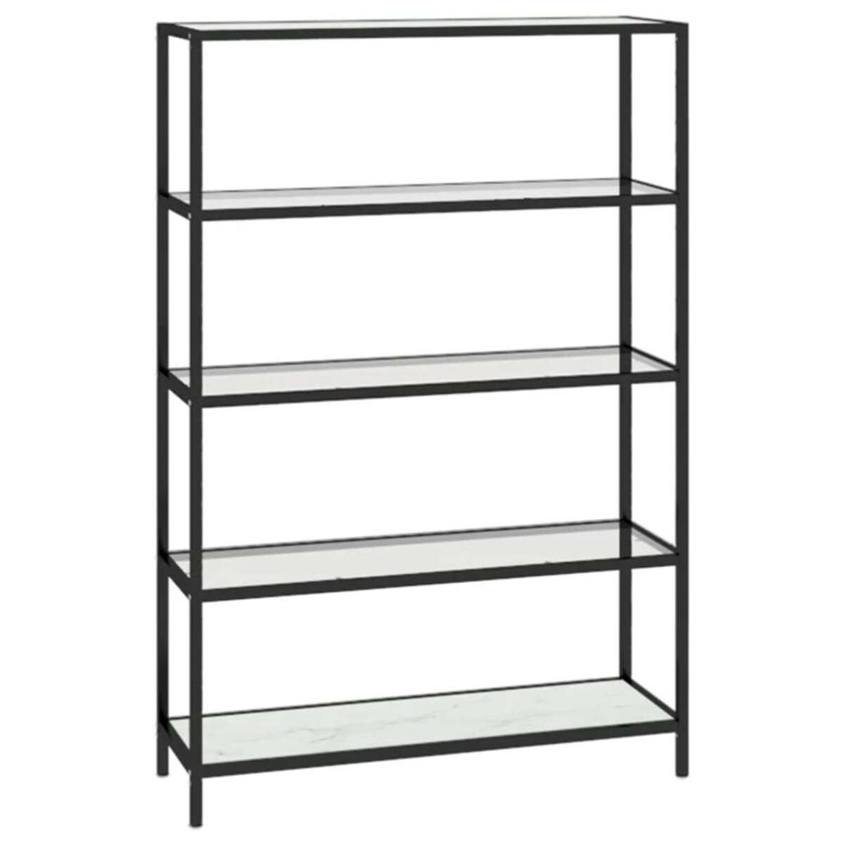 vidaXL Półka, biały marmur/przezroczysta 100x36x168 cm szkło hartowane