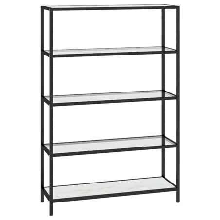 vidaXL Półka, biały marmur/przezroczysta 100x36x168 cm szkło hartowane