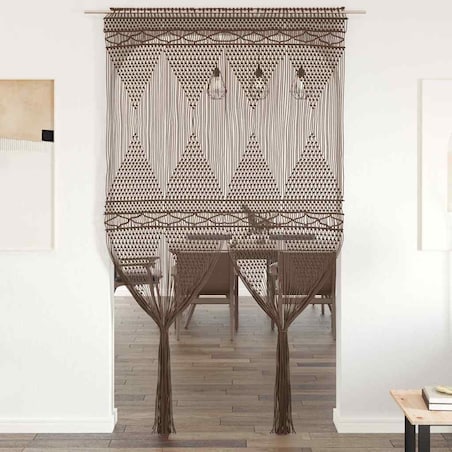 vidaXL Zasłona z makramy, kolor taupe, 140 x 240 cm, bawełna