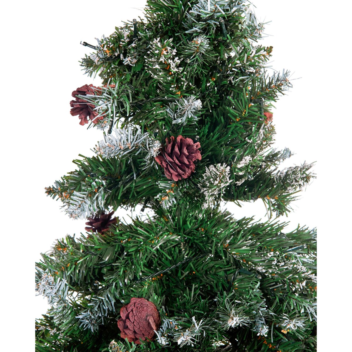 Ośnieżona sztuczna choinka ze światełkami 210 cm zielona PALOMAR