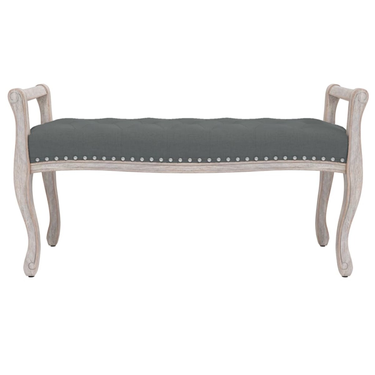 vidaXL Ławka, ciemnoszara, 110x45x60 cm, tapicerowana tkaniną