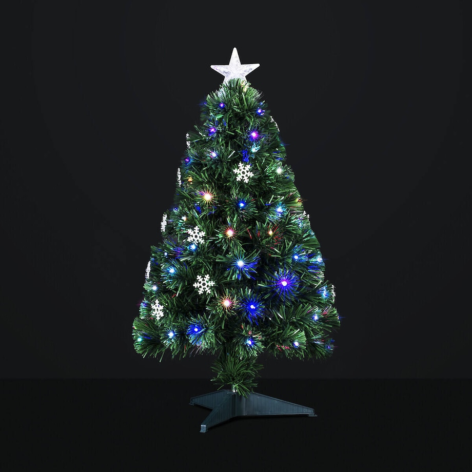 Sztuczna choinka z oświetleniem i gwiazdą, 90 cm
