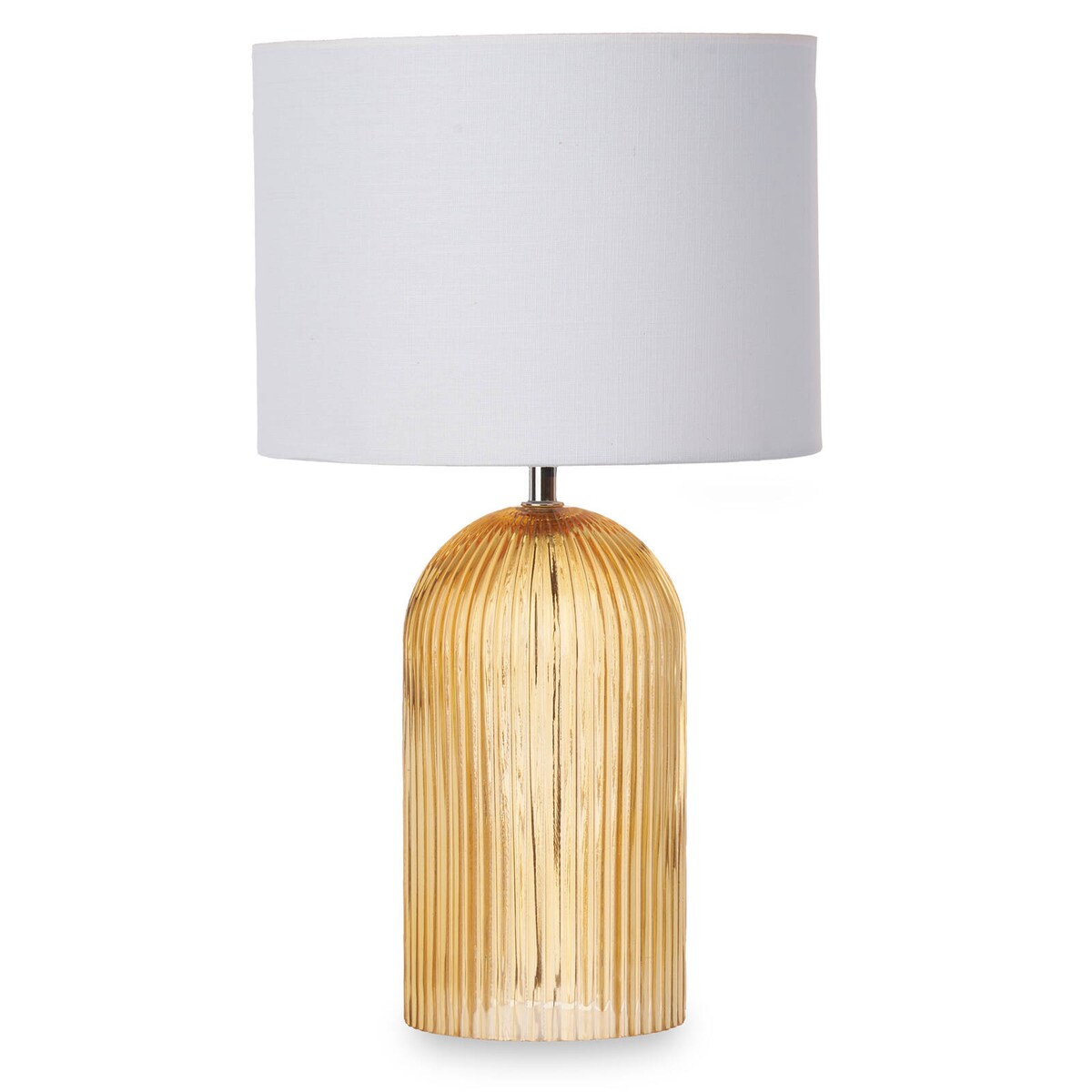 Lampa stołowa szklana podstawa z ryflowanego szkła LINES, Ø 25 cm