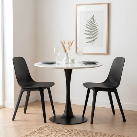 Stół okrągły 80cm biały blat nowoczesny minimalistyczny