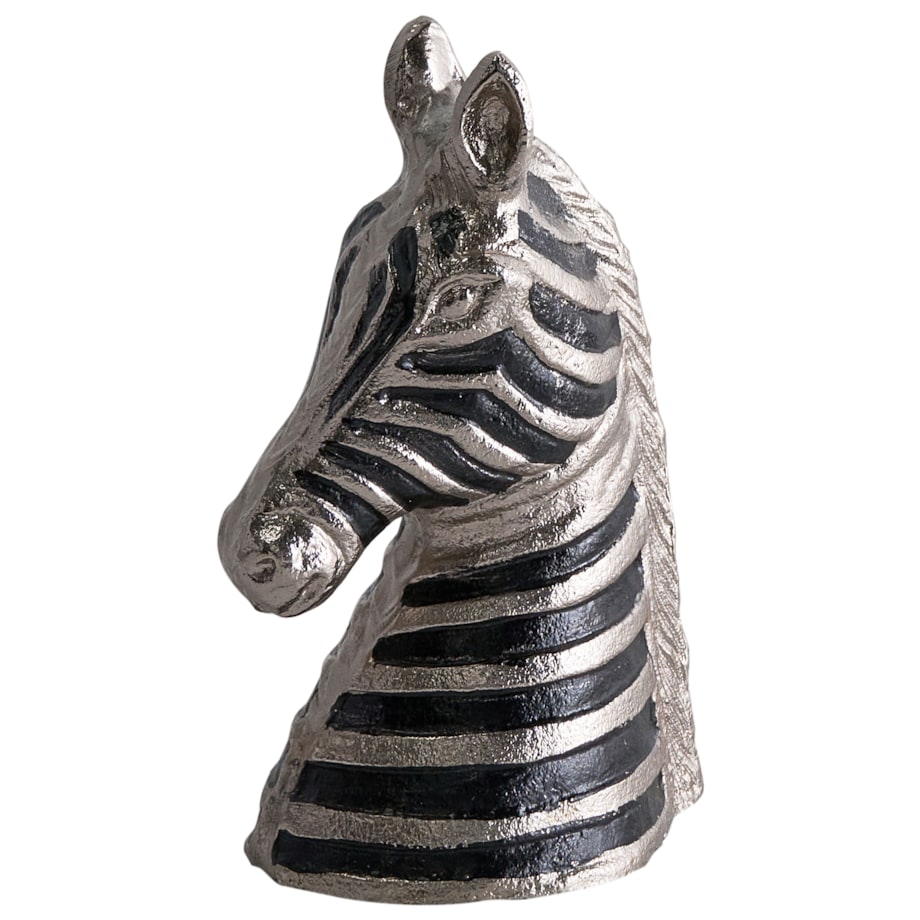 Figurka dekoracyjna Zebra ZAGORA Metal Czarny/ srebrny