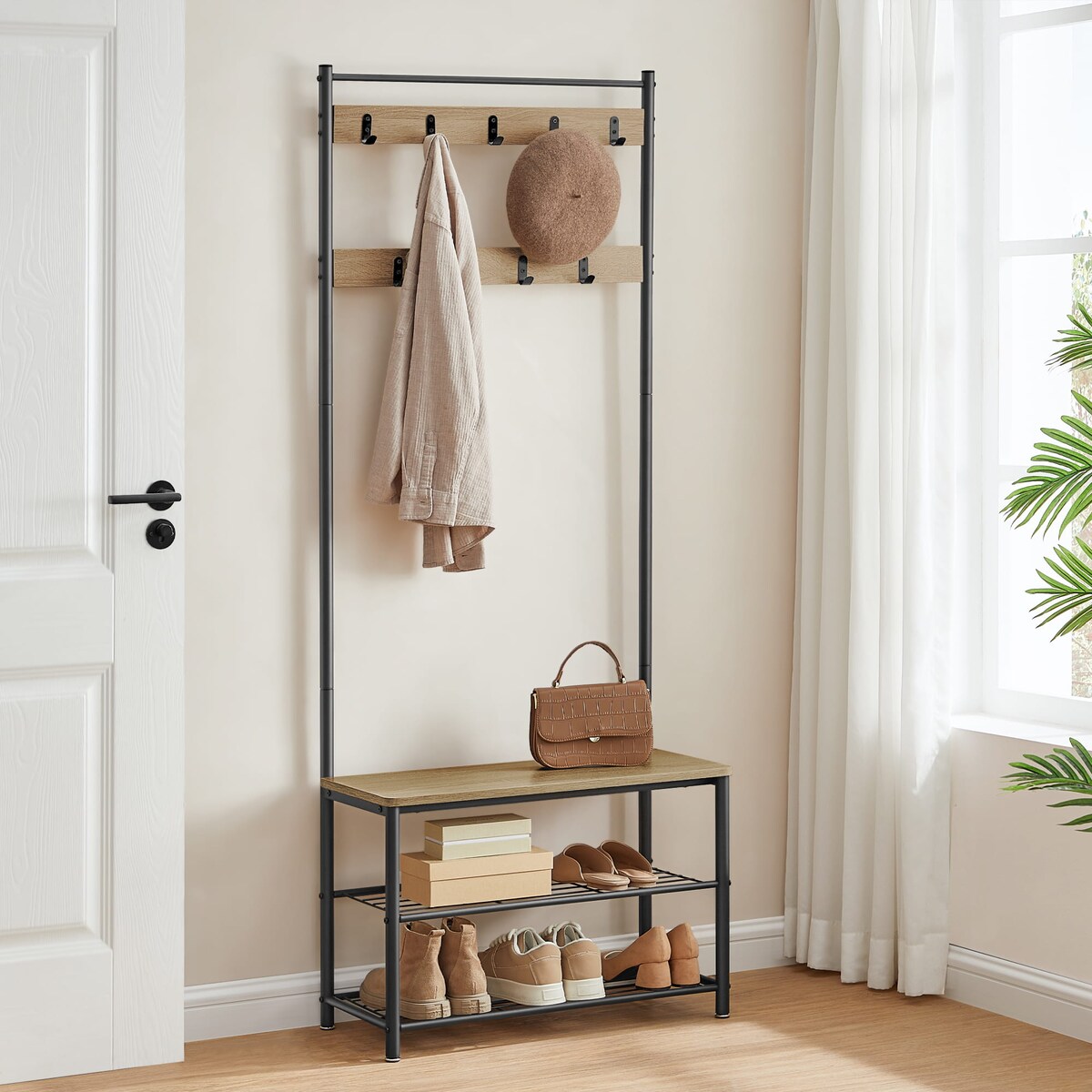 Wieszak Stojak Na Ubrania 70X32X175 Cm Sonoma