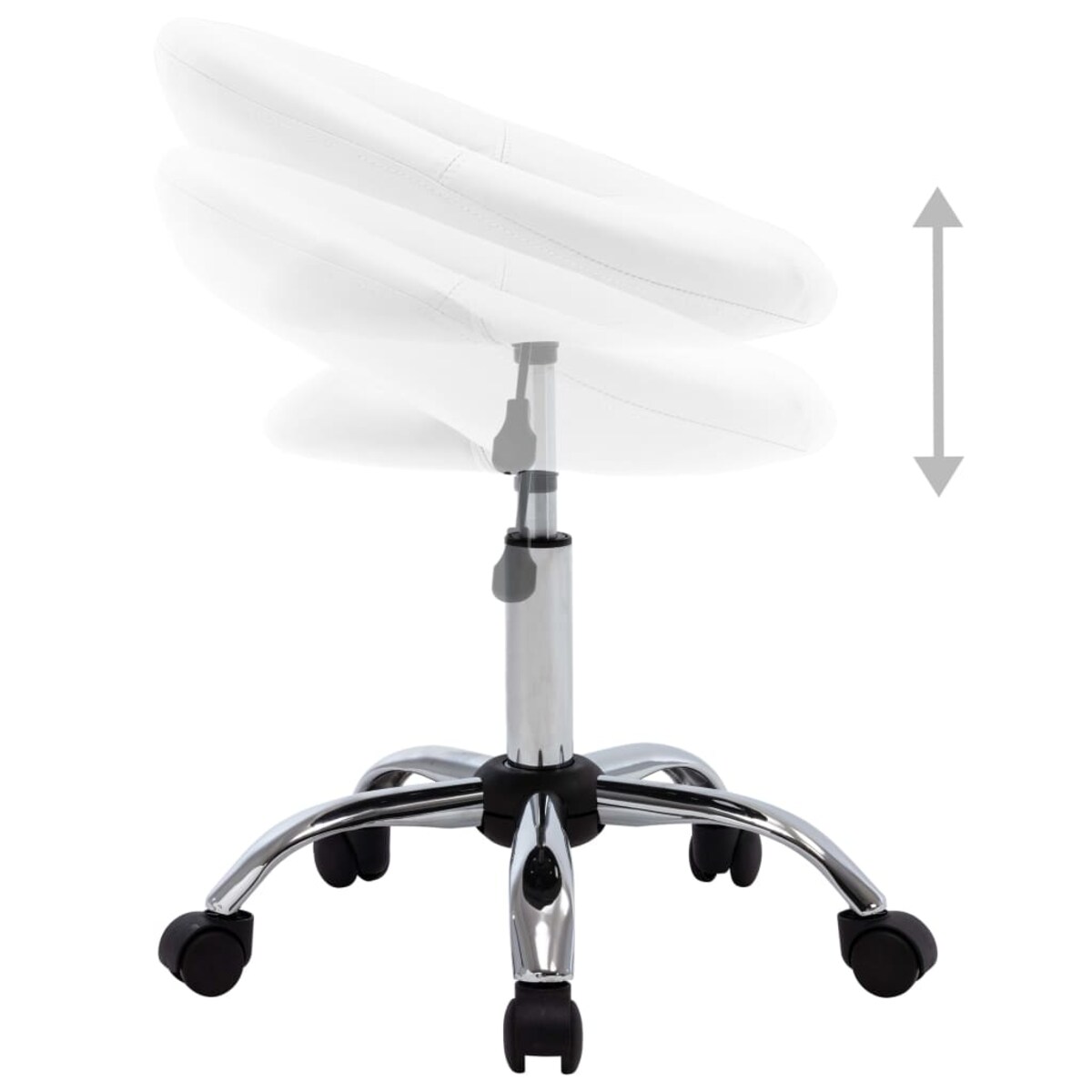 vidaXL Obrotowe krzesło stołowe, białe, obite sztuczną skórą