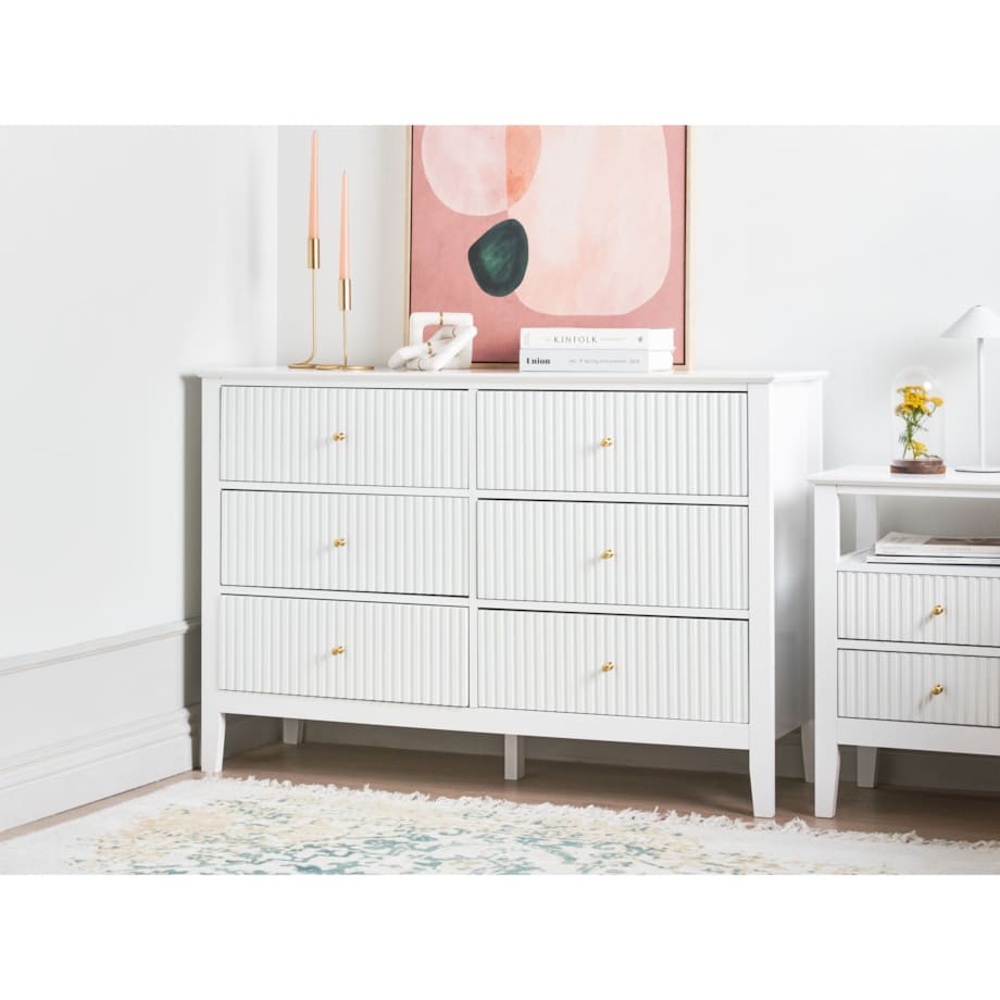 Komoda 6 szuflad biała ASSISI