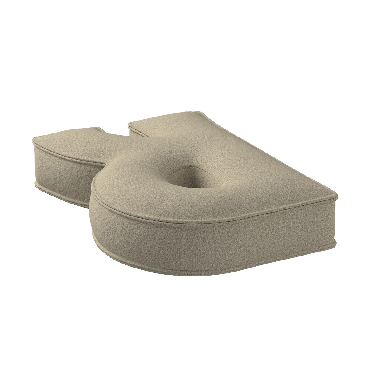 Poduszka literka R, jasny beż, 35x40cm, Boucle