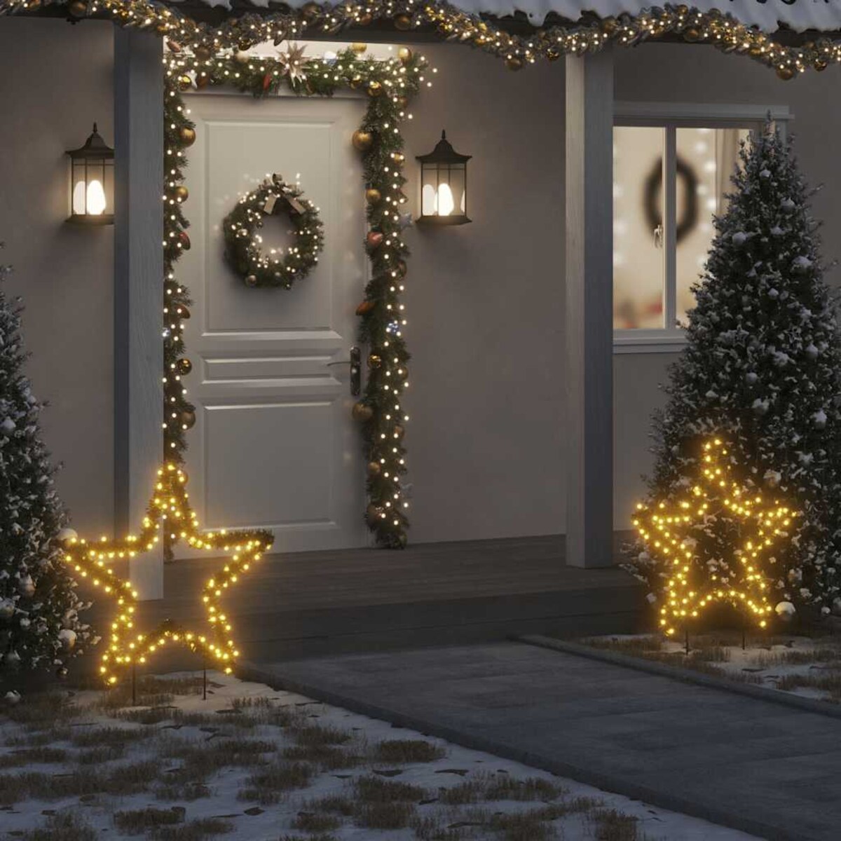 vidaXL Świąteczna gwiazda na szpikulcach, 115 LED, 85 cm